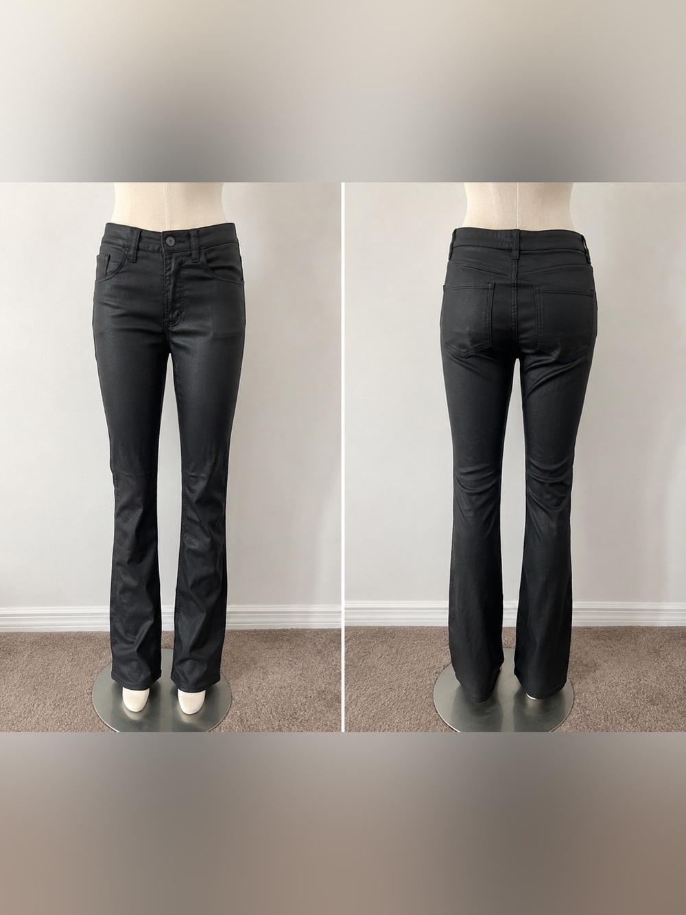 Abercrombie & Fitch Leather Curve Love 90’s High Rise Jeans with Slit- Size 26/2